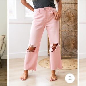 VERVET BY FLYING MONKEY Pink Flare Jeans